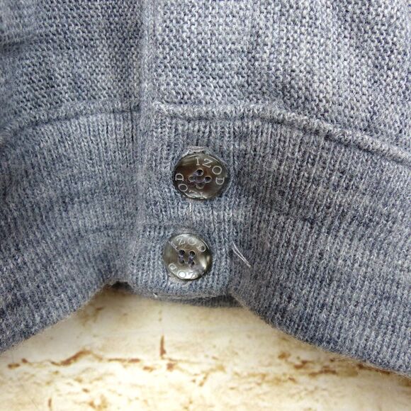 Izod Sweater Mens L Gray 90s Cardigan Button Chest Logo USA VTG Preppy Grandpa - Picture 5 of 11